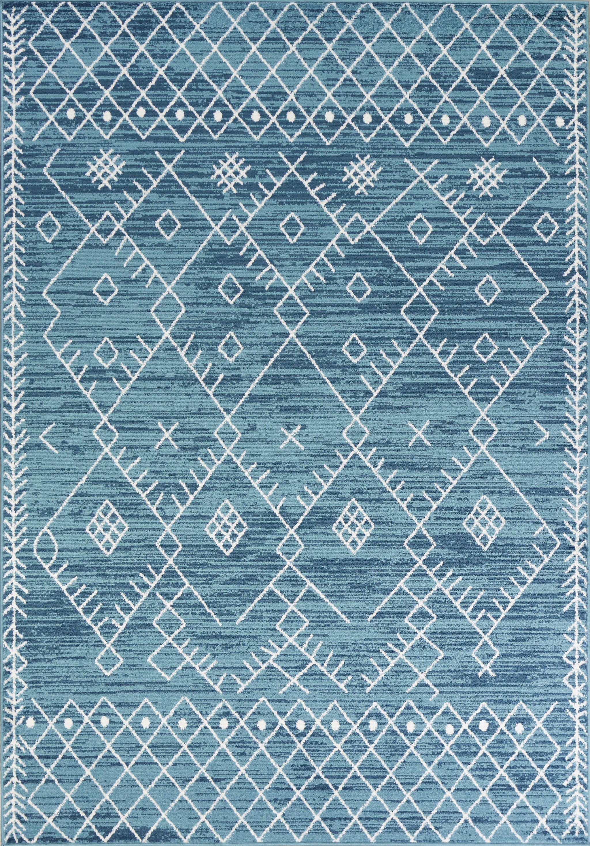 63" X 91" Ocean Blue Polypropelene Rug