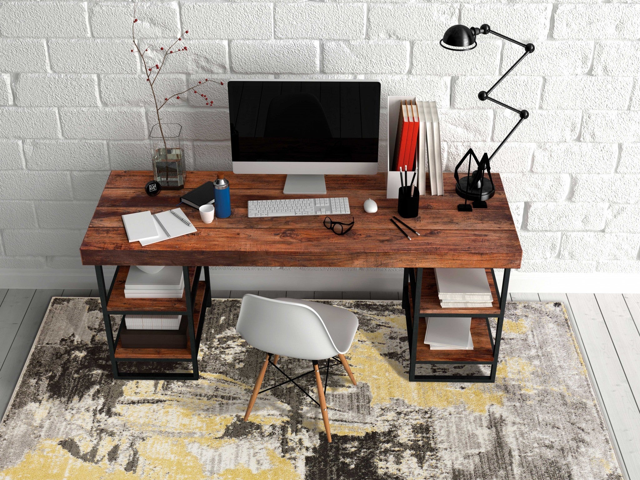 63" X 91" Grey Polypropelene Rug