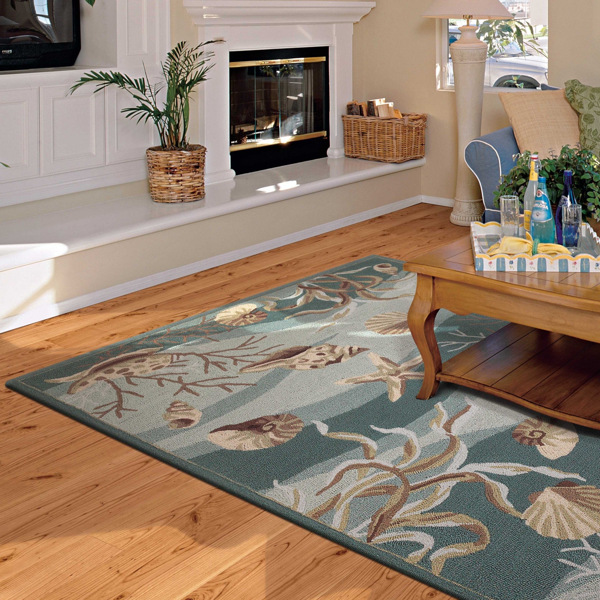 39" X 63" Seafoam Polyester Rug
