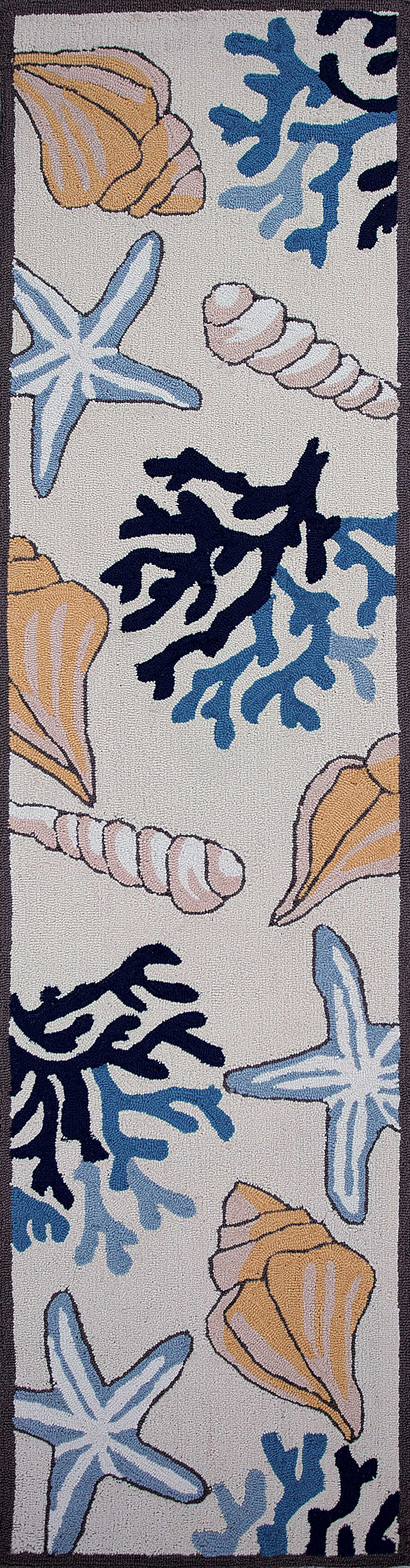 27" X 45" Ivory  Polyester Rug