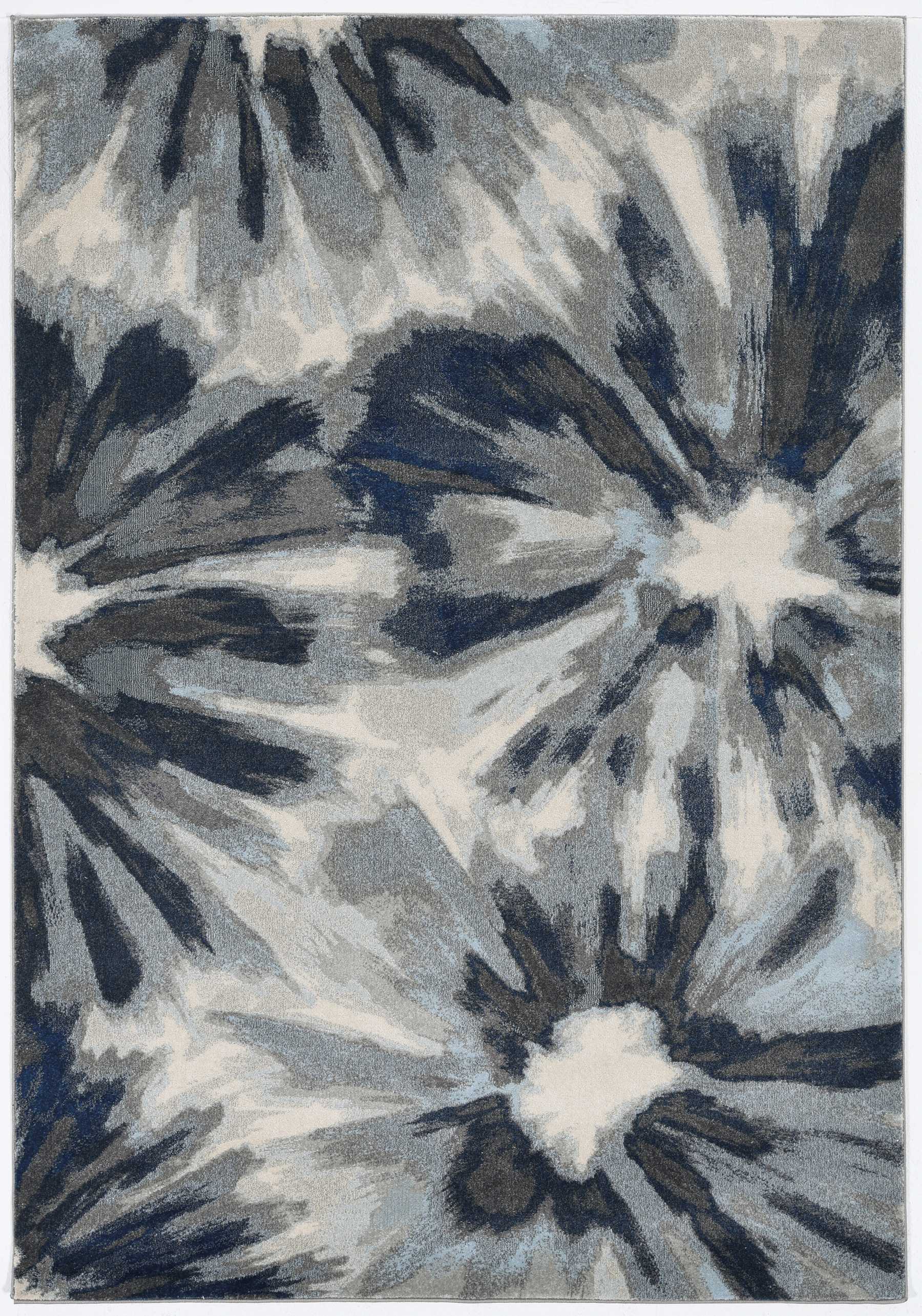63" X 91" Ivory  Blue Polypropelene Rug