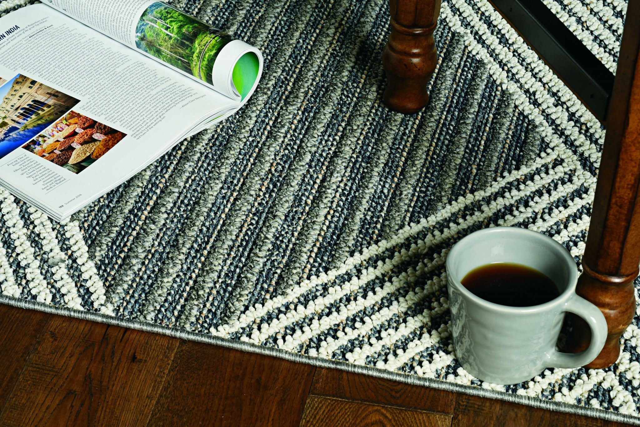 48" X 69" Grey or  Ivory  Polypropylene Rug