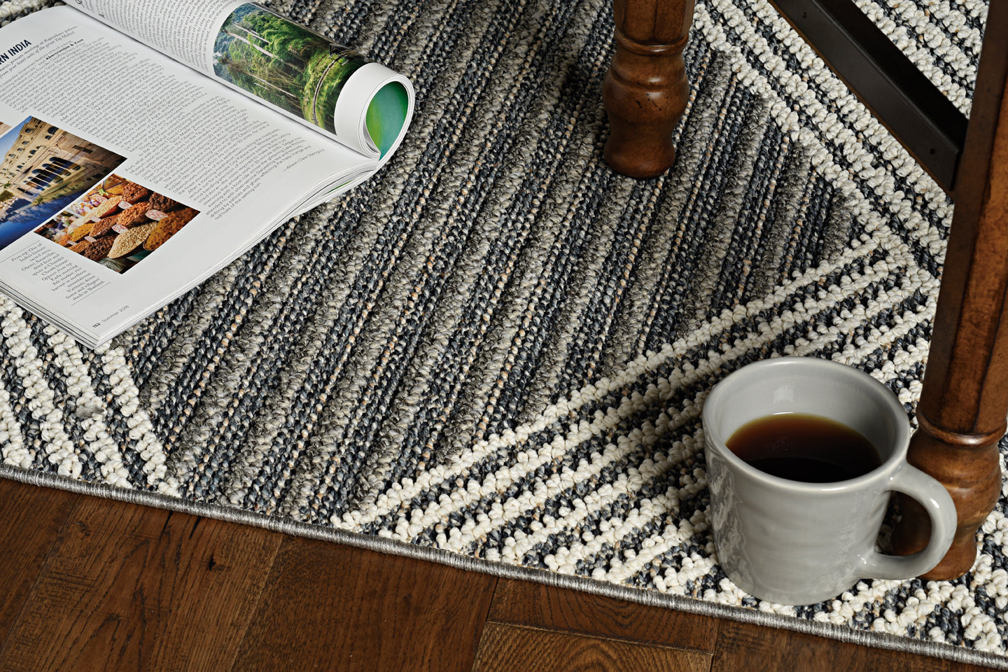 60" X 90" Grey or  Ivory  Polypropylene Rug