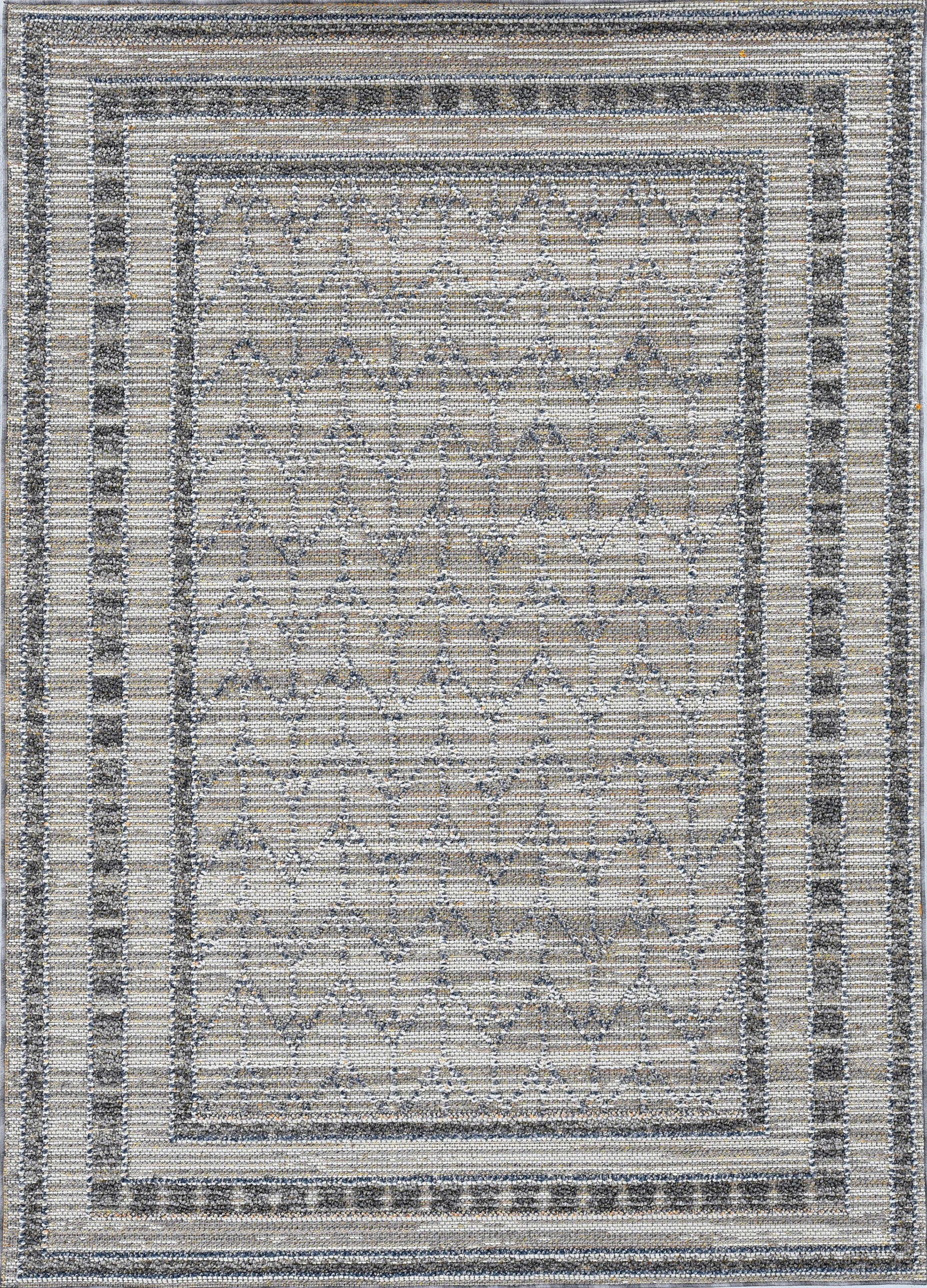 60" X 90" Grey Polypropylene Rug
