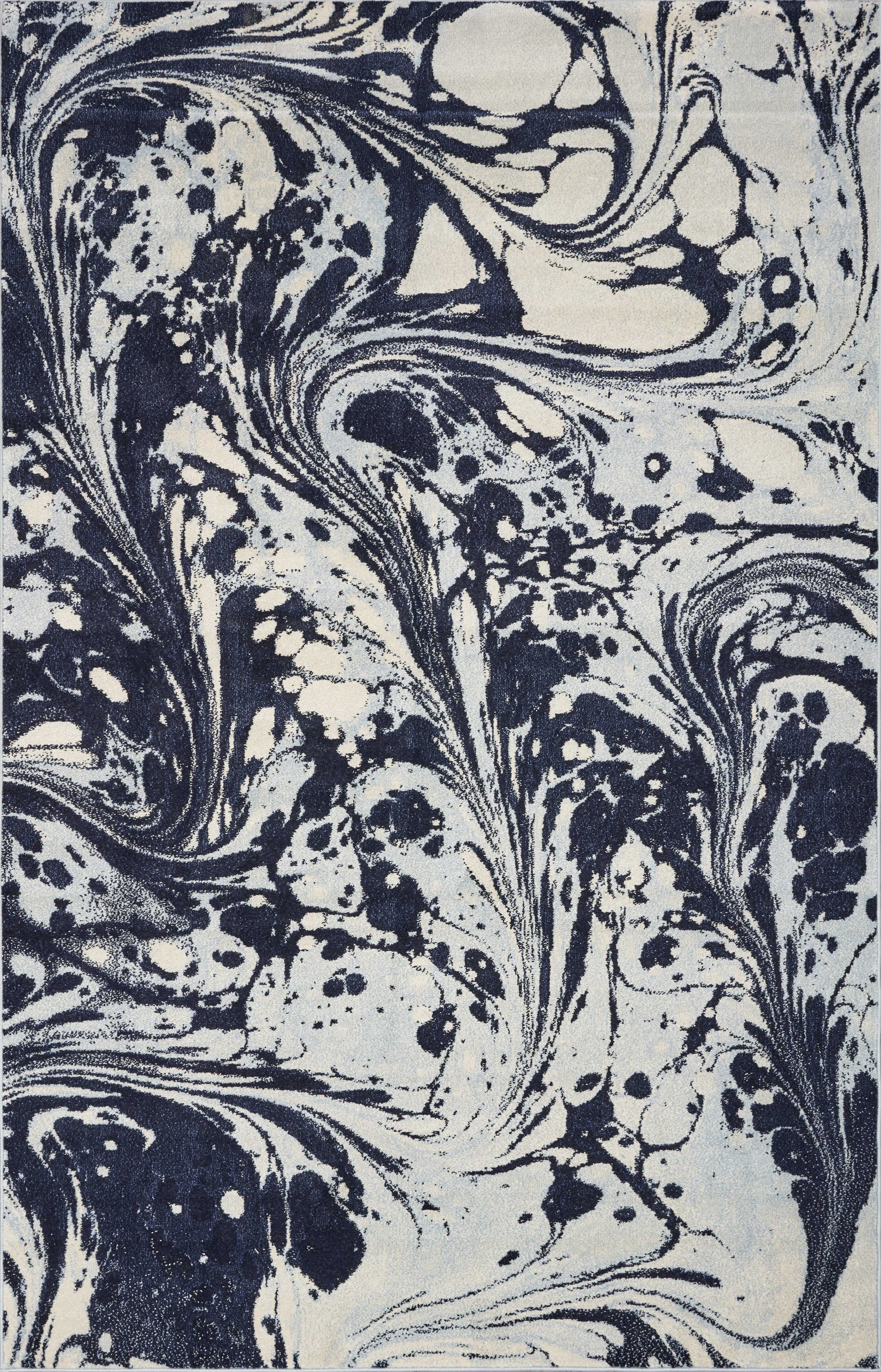 39" X 59" Blue Polypropelene Rug
