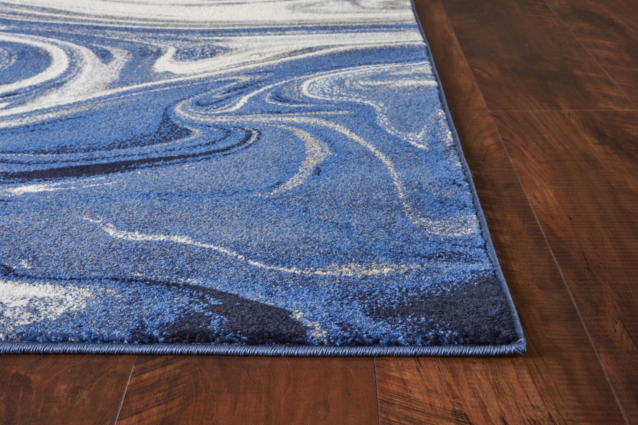 39" X 59" Blue Polypropelene Rug