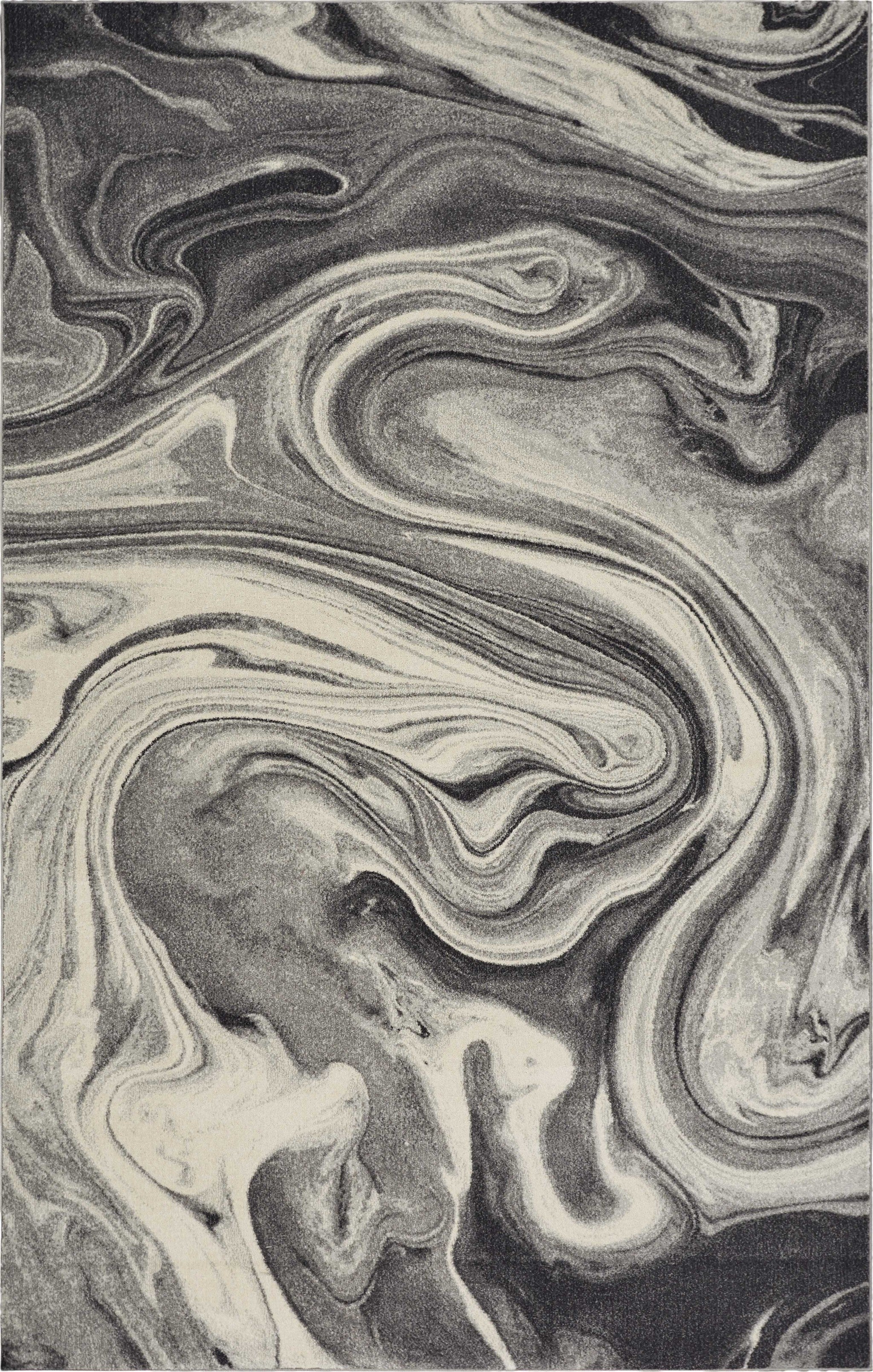 39" X 59" Grey Polypropelene Rug