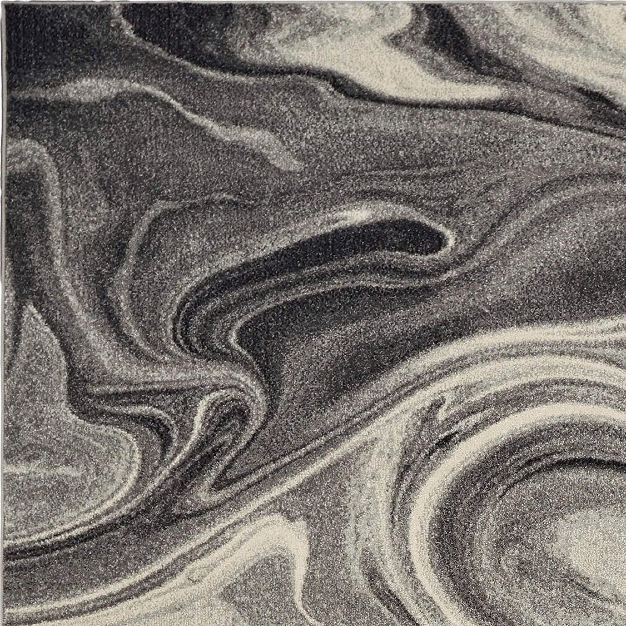 60" X 90" Grey Polypropelene Rug