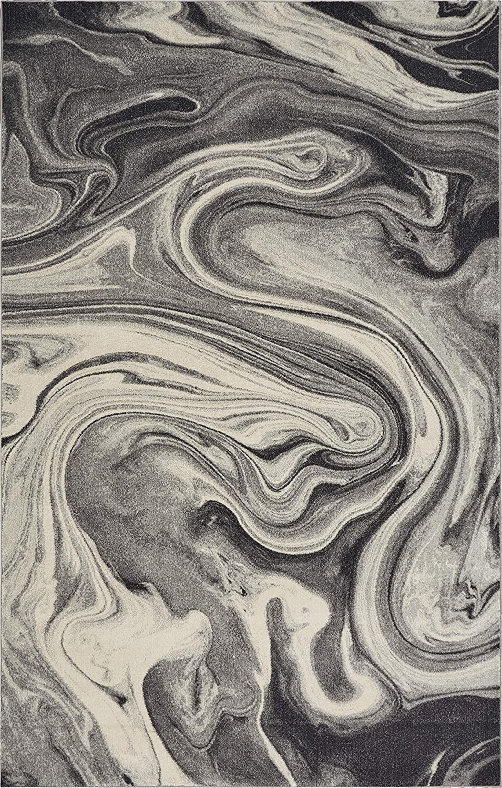 60" X 90" Grey Polypropelene Rug