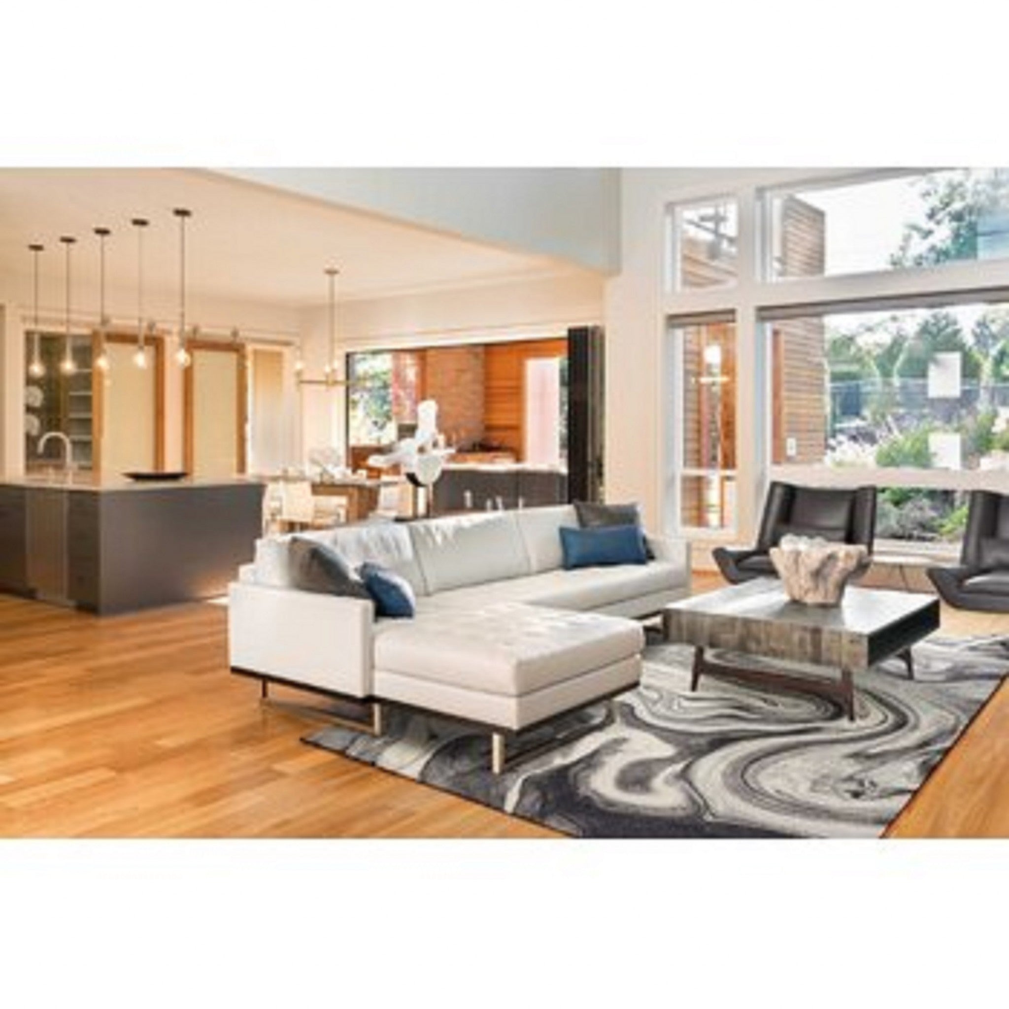 60" X 90" Grey Polypropelene Rug