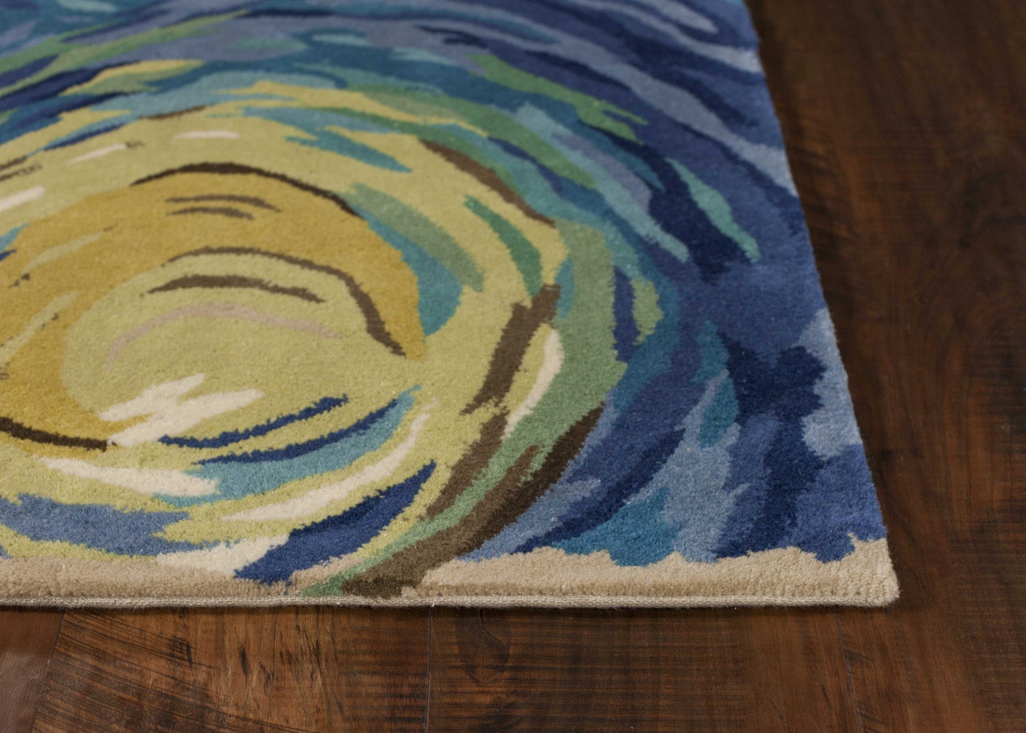 60" X 96" Blue Wool Rug