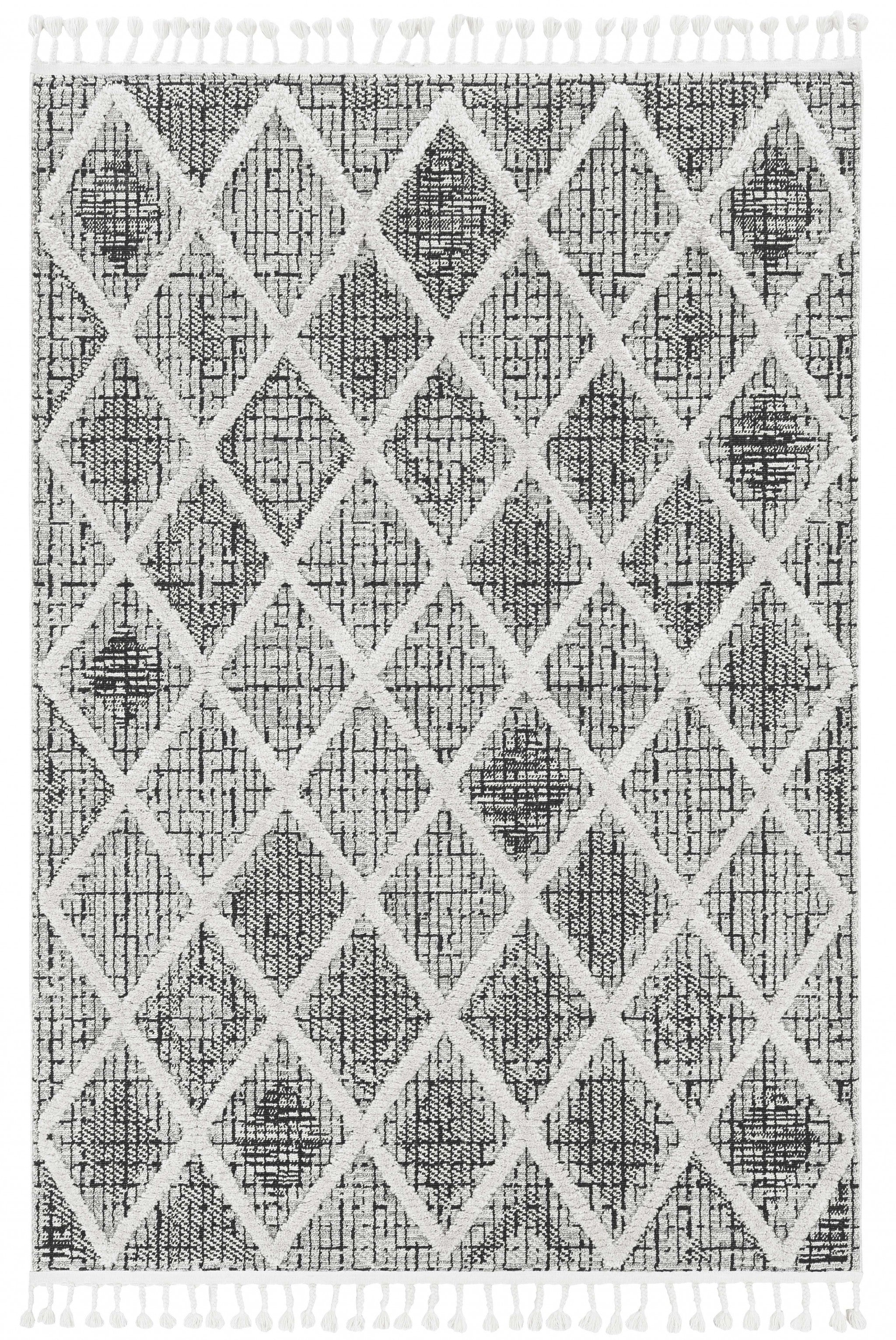 26" X 90" Charcoal Polyester Rug