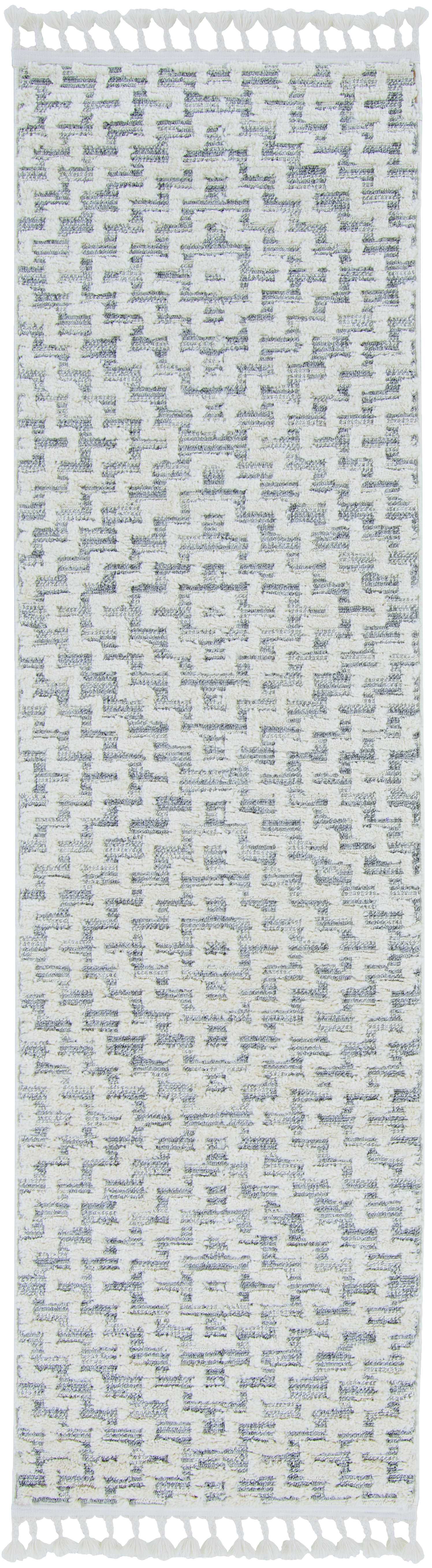 63" X 91" Ivory  Grey Polyester Rug
