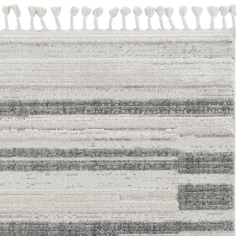 144" X 180" Ivory  Grey Polyester Rug