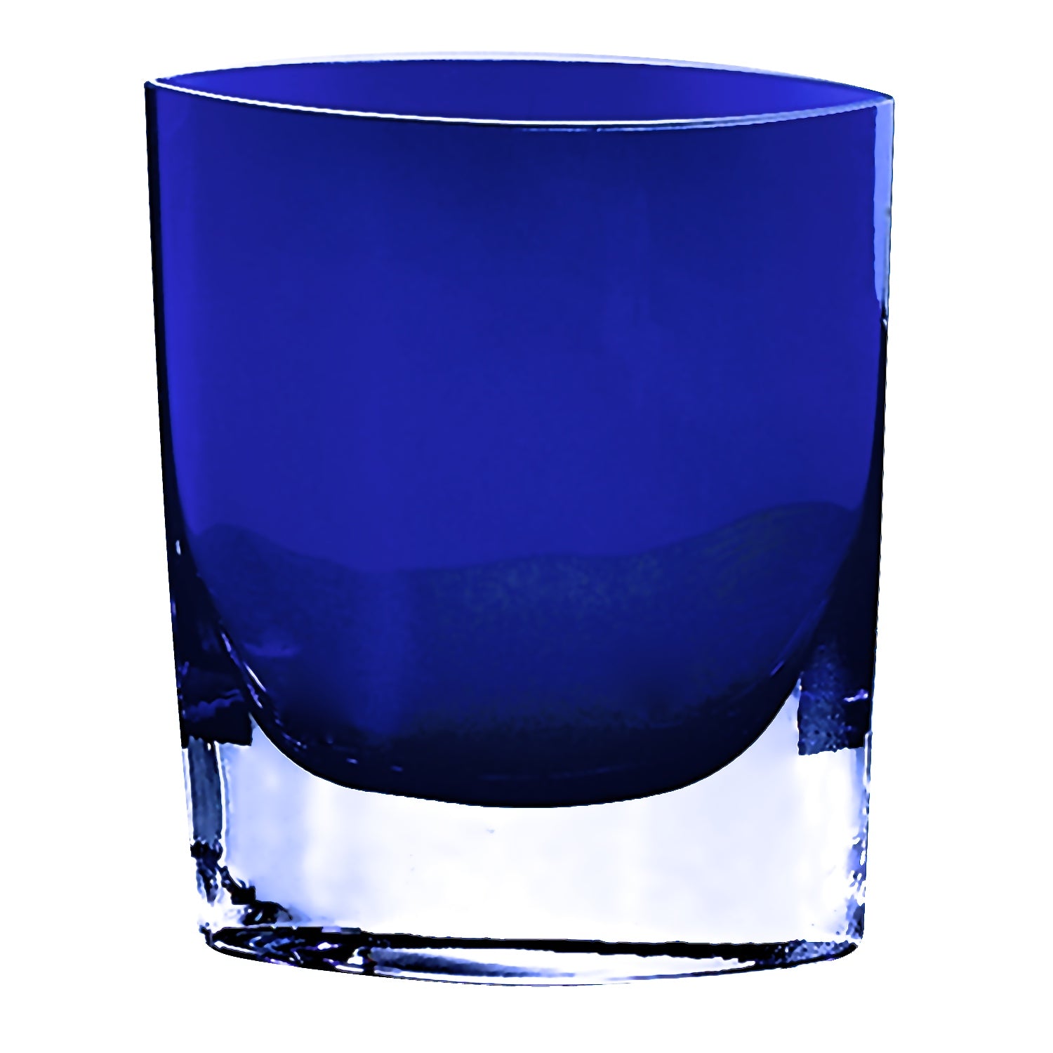 8" Mouth Blown Glass European Made Light Cobalt Vase