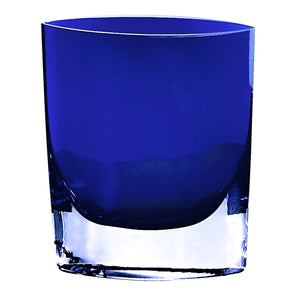 8" Mouth Blown Glass European Made Light Cobalt Vase