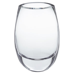 8" Mouth Blown Polish Oval Thick Walled Vase