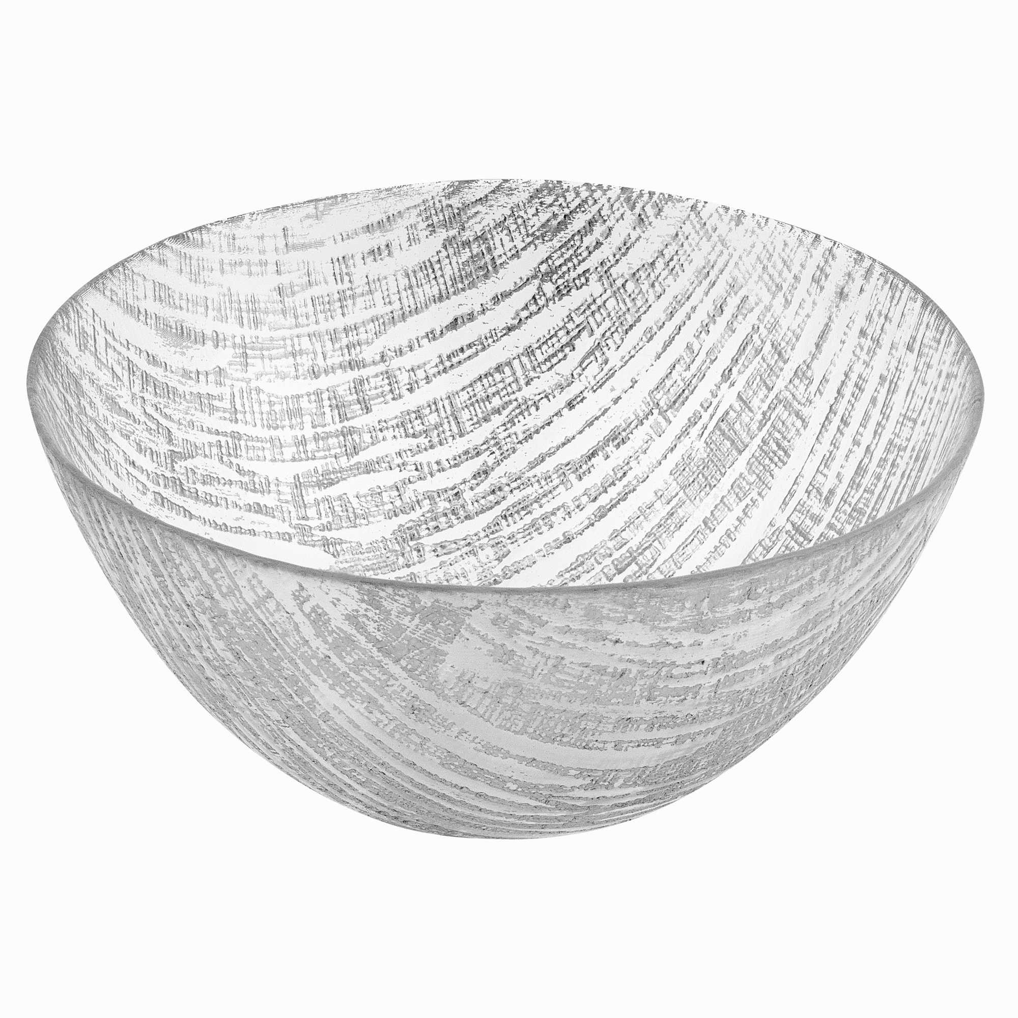 6" Hand Crafted Glass Silver Accent Candy or Serving  Bowl
