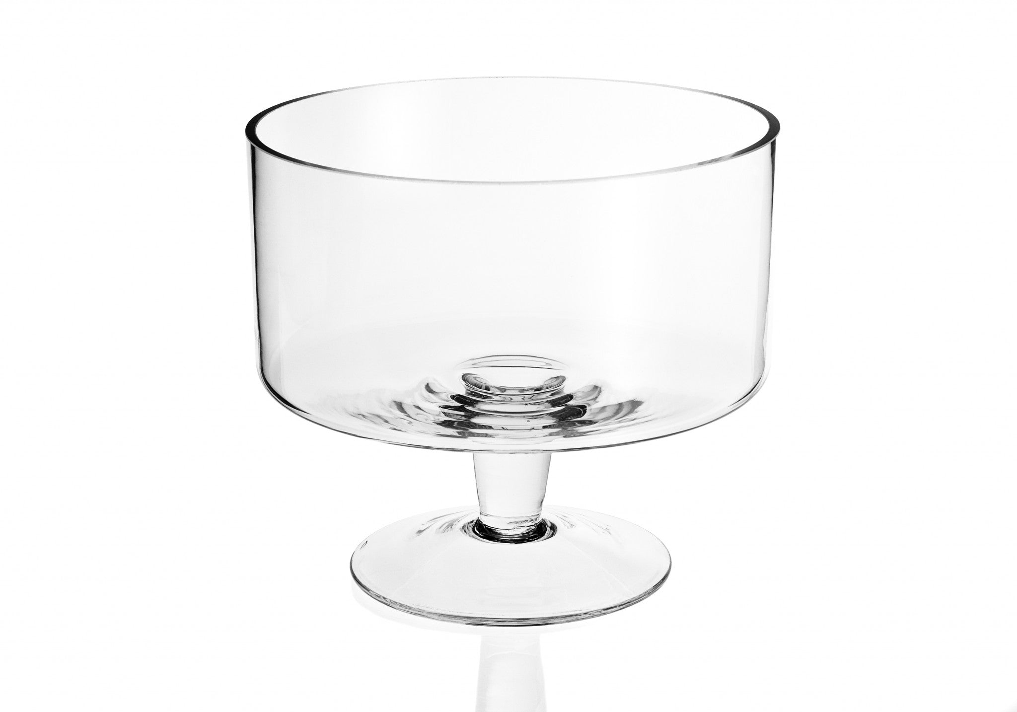 9" Mouth Blown Trifle Glass Bowl