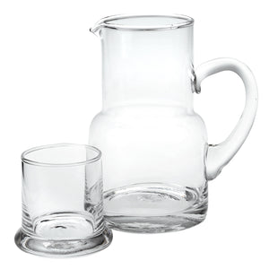 4" X 6" X 7" Clear Glass 2 Pc Glass Bedside or Desktop Carafe Set  10 oz