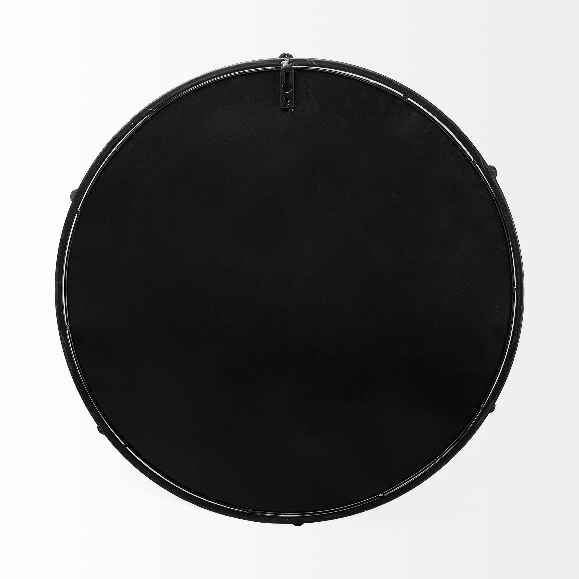 24" Natural Finish Metal With Mirrored Glass Bottom Round Tray