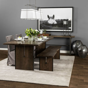 S/2 Medium Brown Recycled Wood With Flaunt Metal Handles Trays