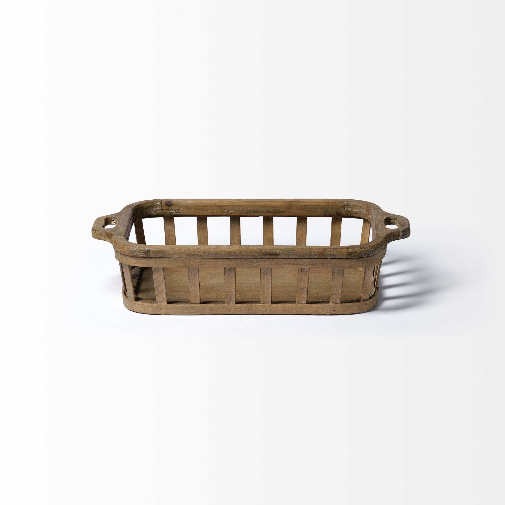 Set of 2 Natural Finish Wood Nesting Trays