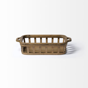 Set of 2 Natural Finish Wood Nesting Trays