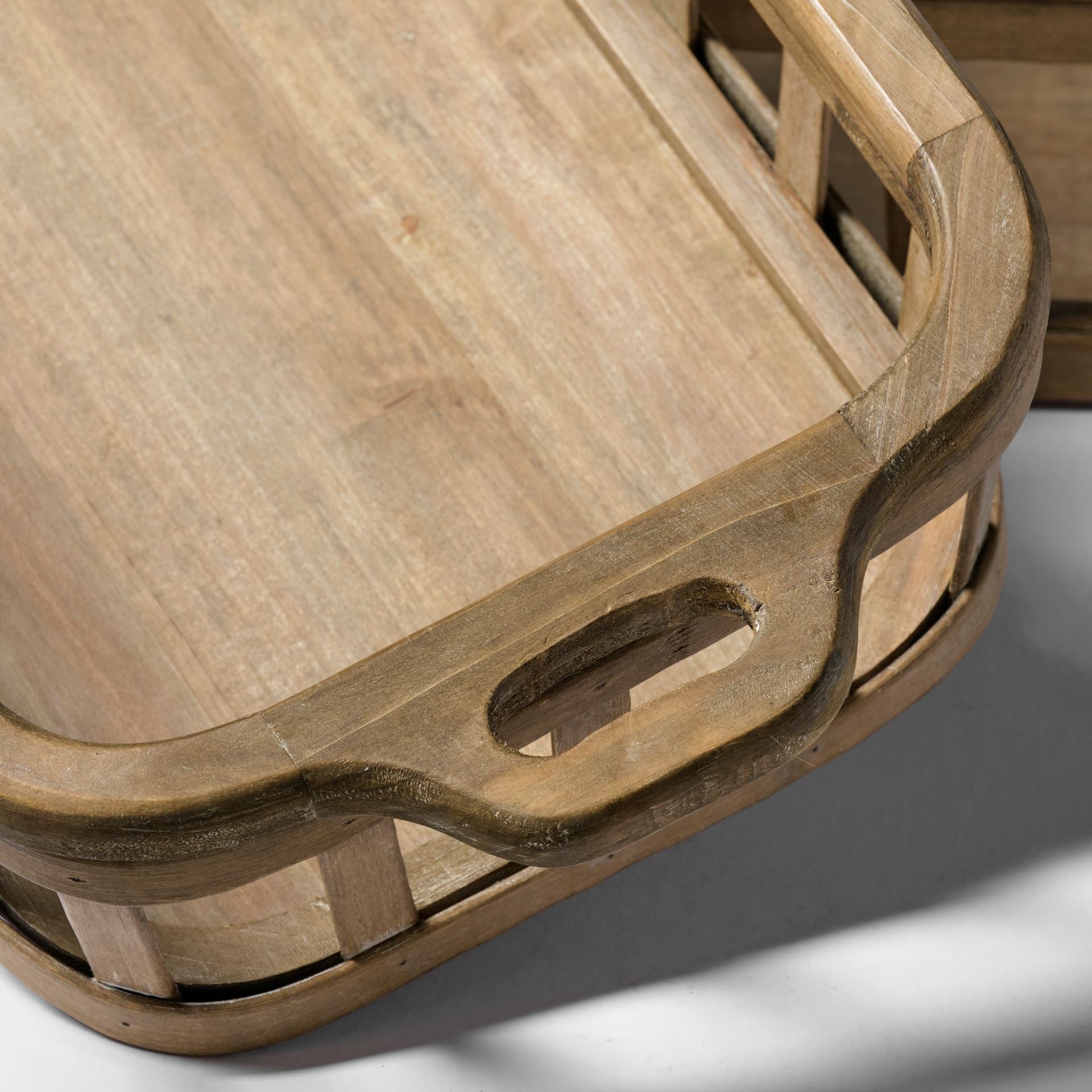 Set of 2 Natural Finish Wood Nesting Trays