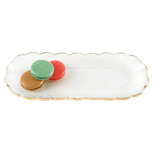 18" Glass Oval Edge Gold Leaf Platter