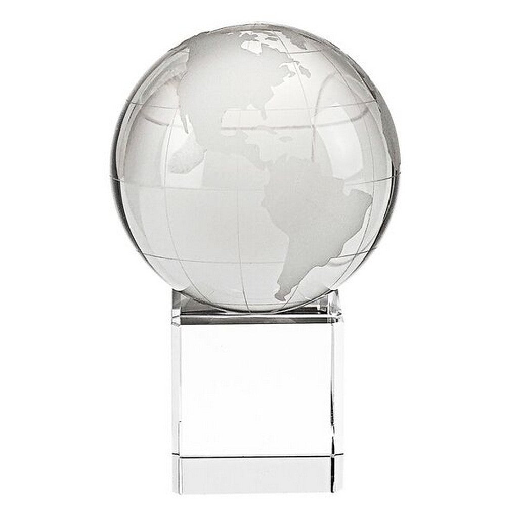 Handcrafted Optical Crystal Globe on Stand