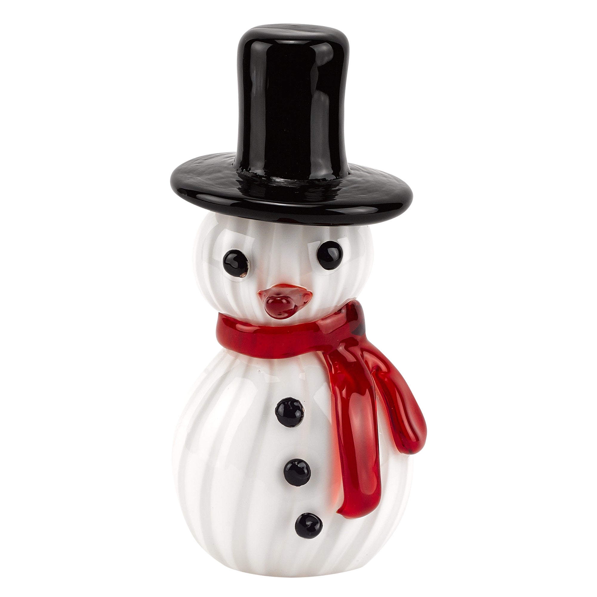 8" Mouth Blown Snowman Artistic Glass