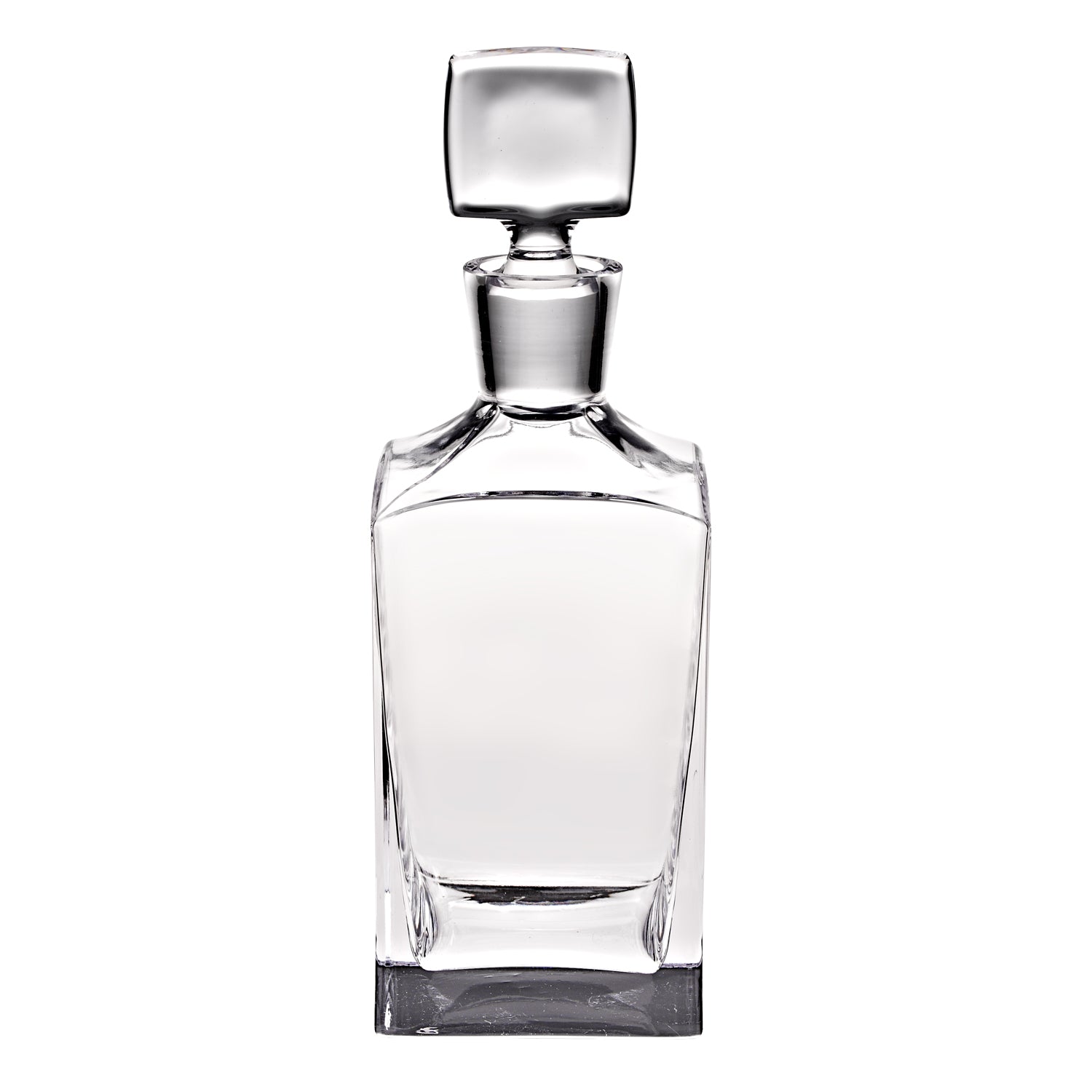 Mouth Blown European Crystal Lead Free Square Decanter  28 oz