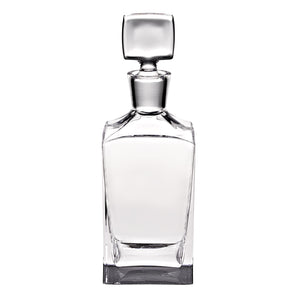 Mouth Blown European Crystal Lead Free Square Decanter  28 oz