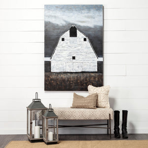 Rectangular Metal/Black Metal Base Cream Uphpolstry Accent Based