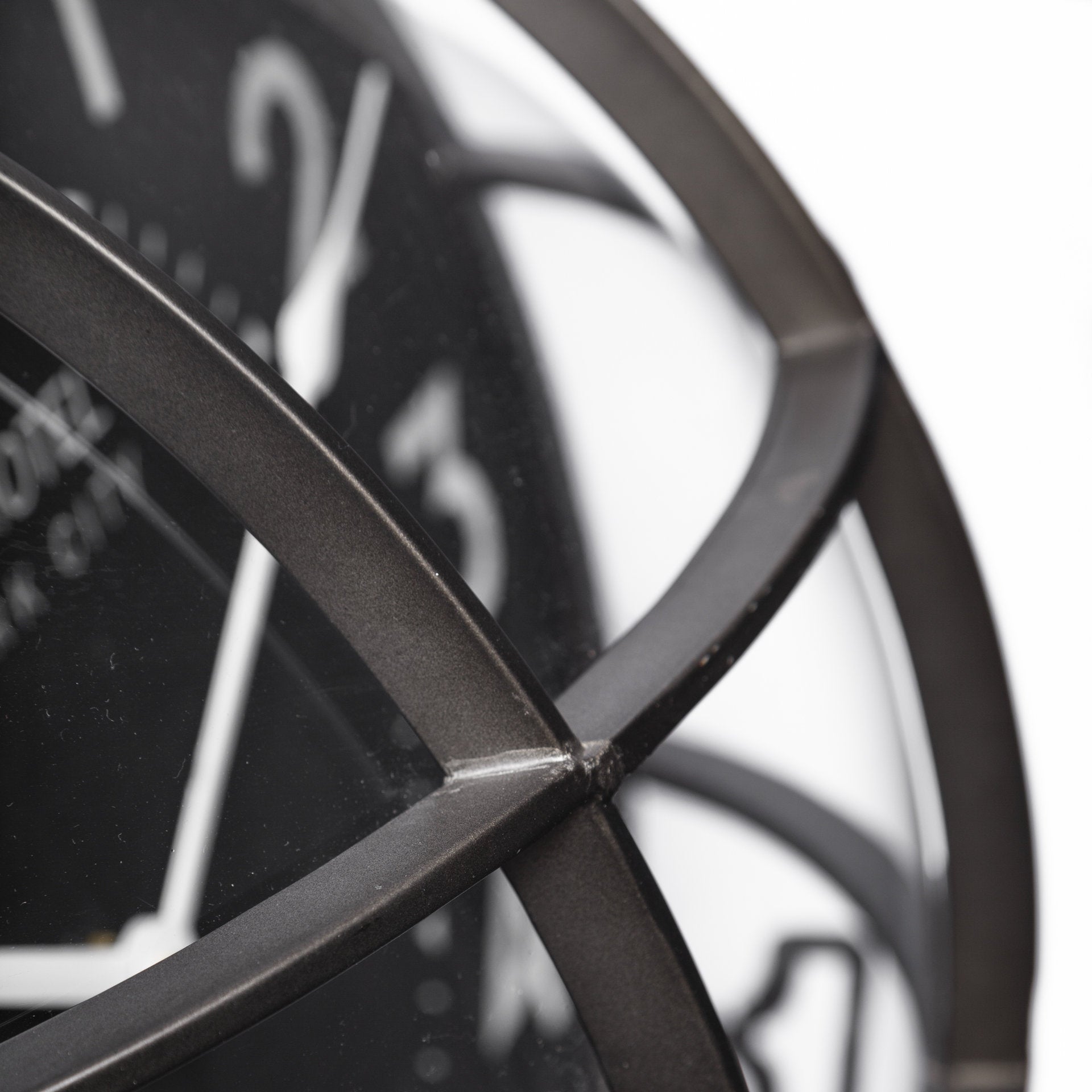 15"Round Industrial stylestyle Wall Clock w/metal frame and dark blue finish