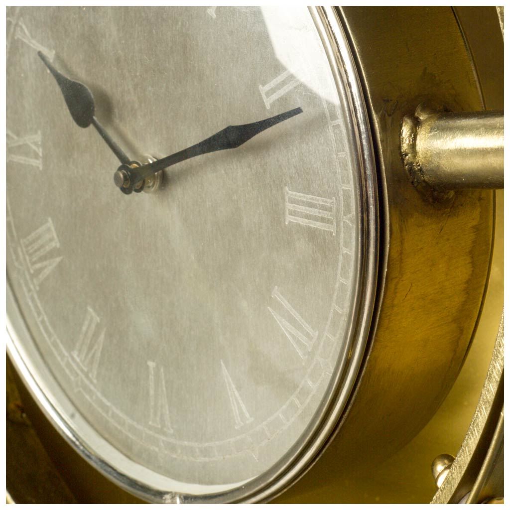 17" Round Large Contemporary Antique Brasss Finish Wall Clock