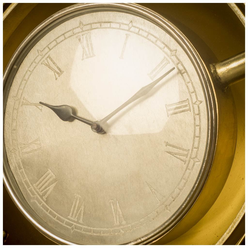 17" Round Large Contemporary Antique Brasss Finish Wall Clock