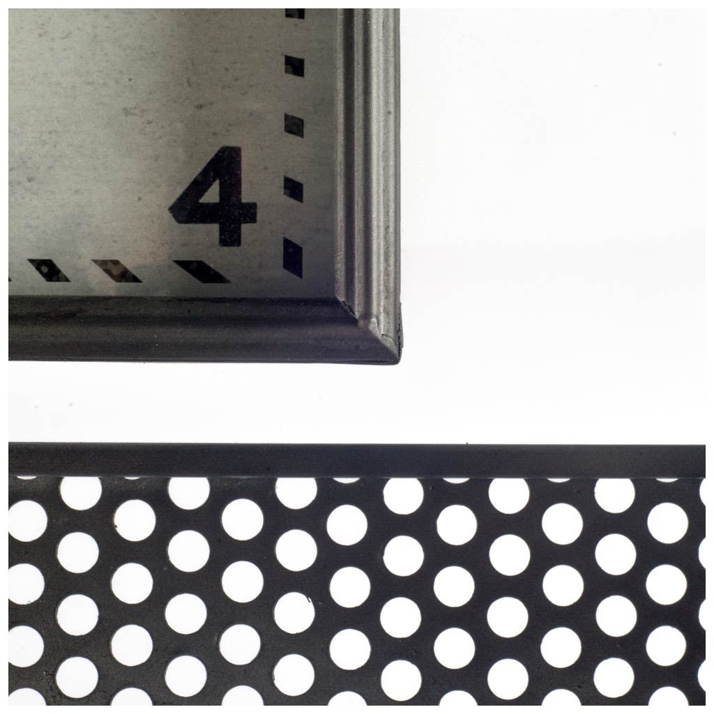 Rectangular Gray Industrial styleMetal Wall Clock w/ Two Shelfs