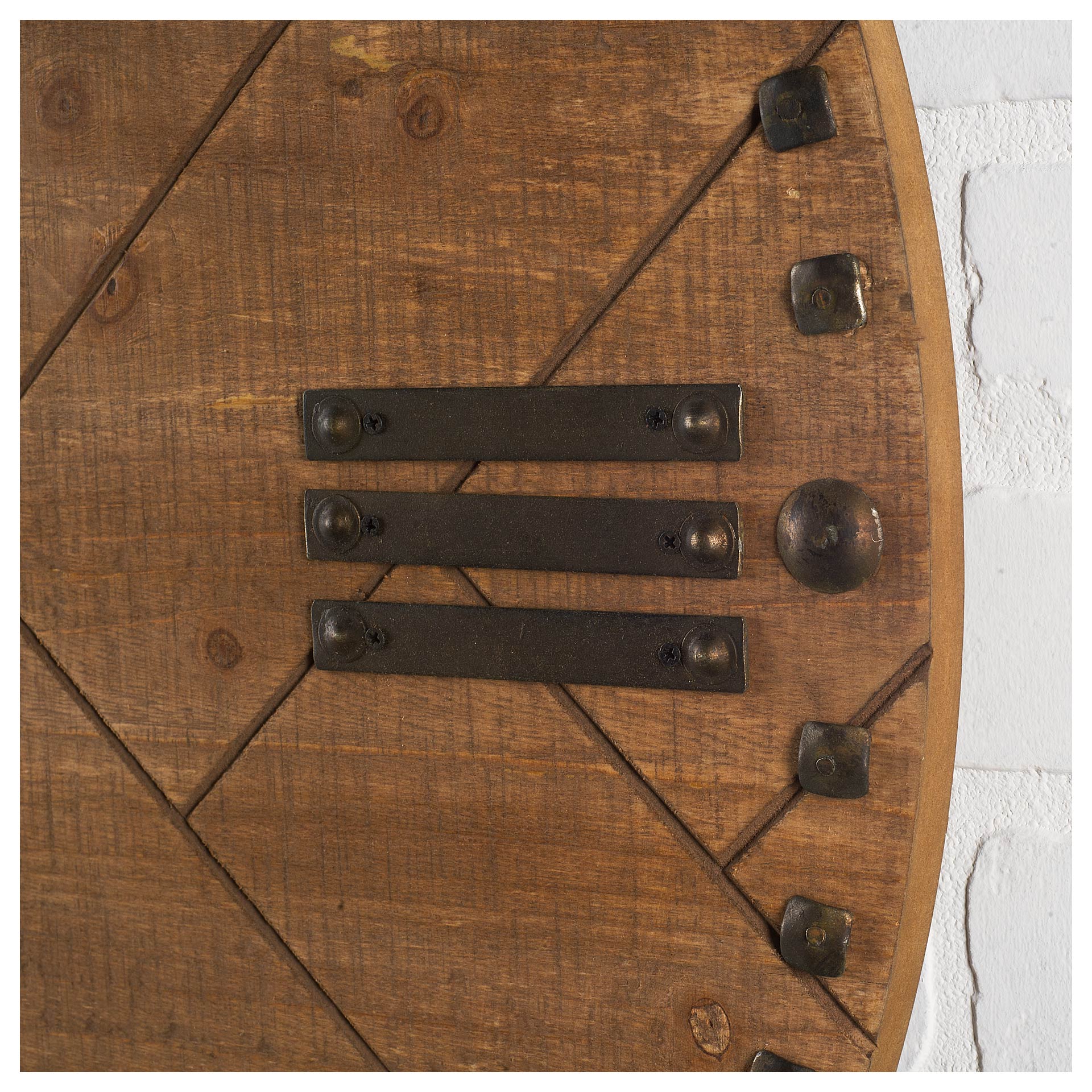 30" Oversize Round Farmhouse Style Wall Clock w/ Herringbone Pattern on the Face