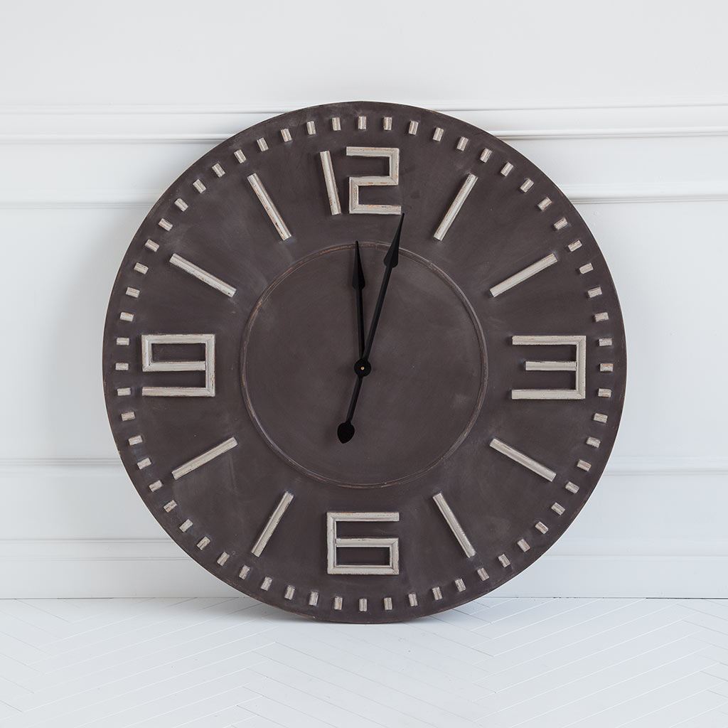 42"Oversize Round  Industrial styleWall Clock w/  Bold Block Numbers and Black Hands