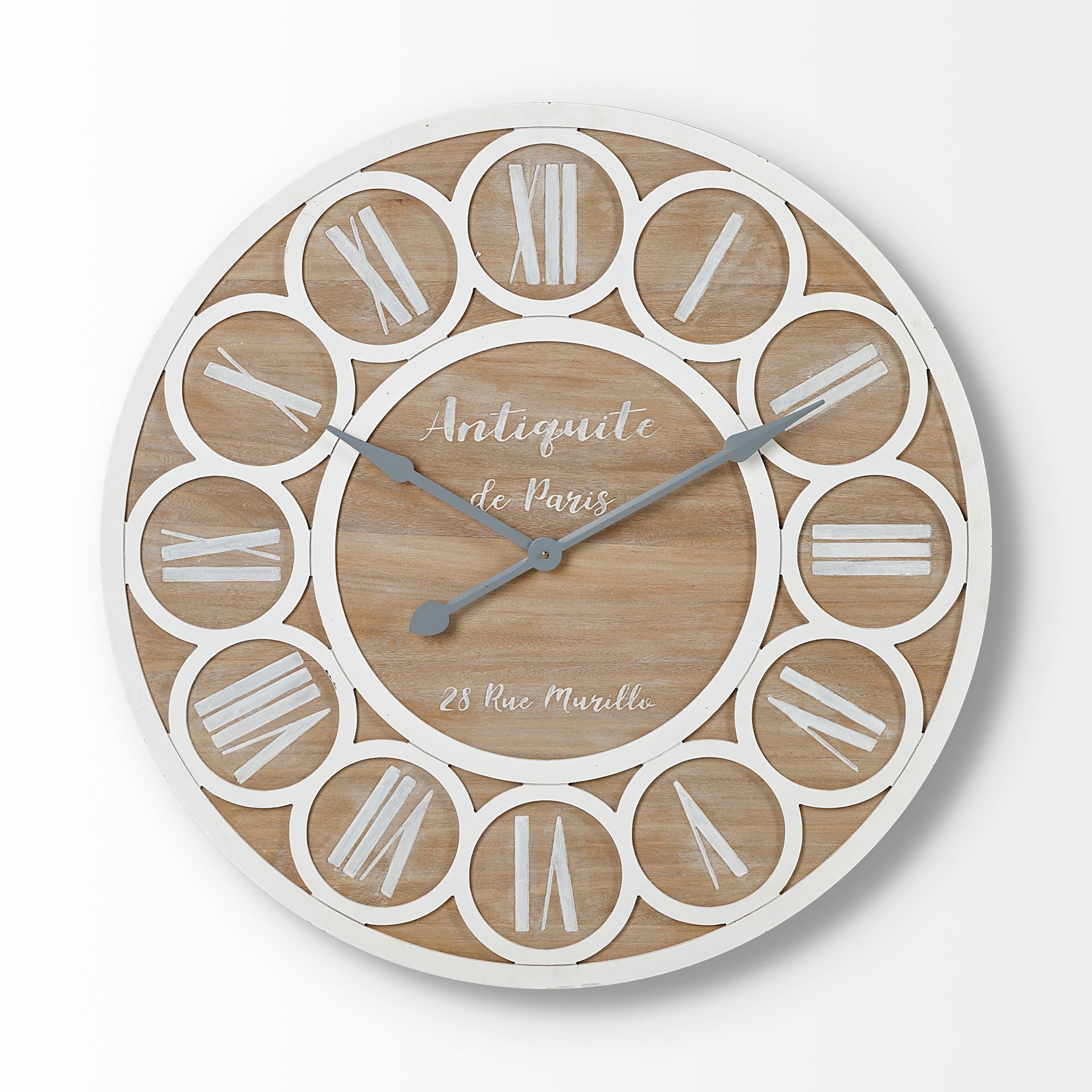 36" Round Oversize Farmhouse Wall Clock w/ Large Roman Markings