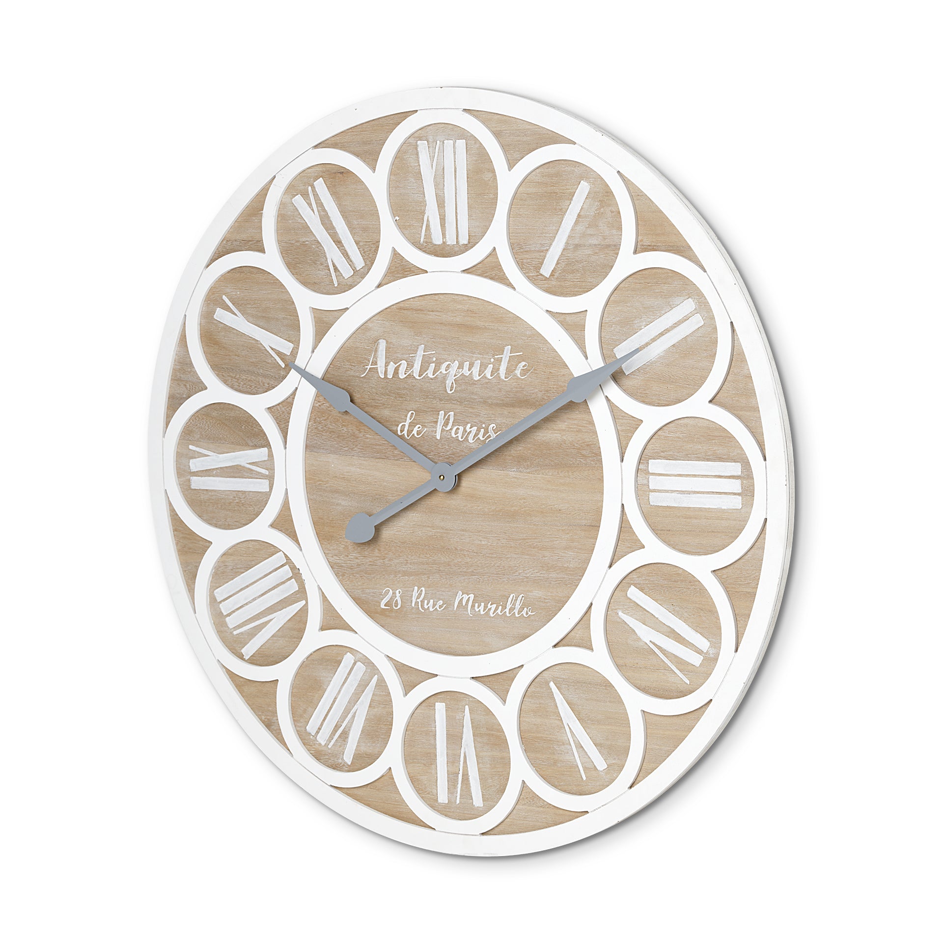 36" Round Oversize Farmhouse Wall Clock w/ Large Roman Markings