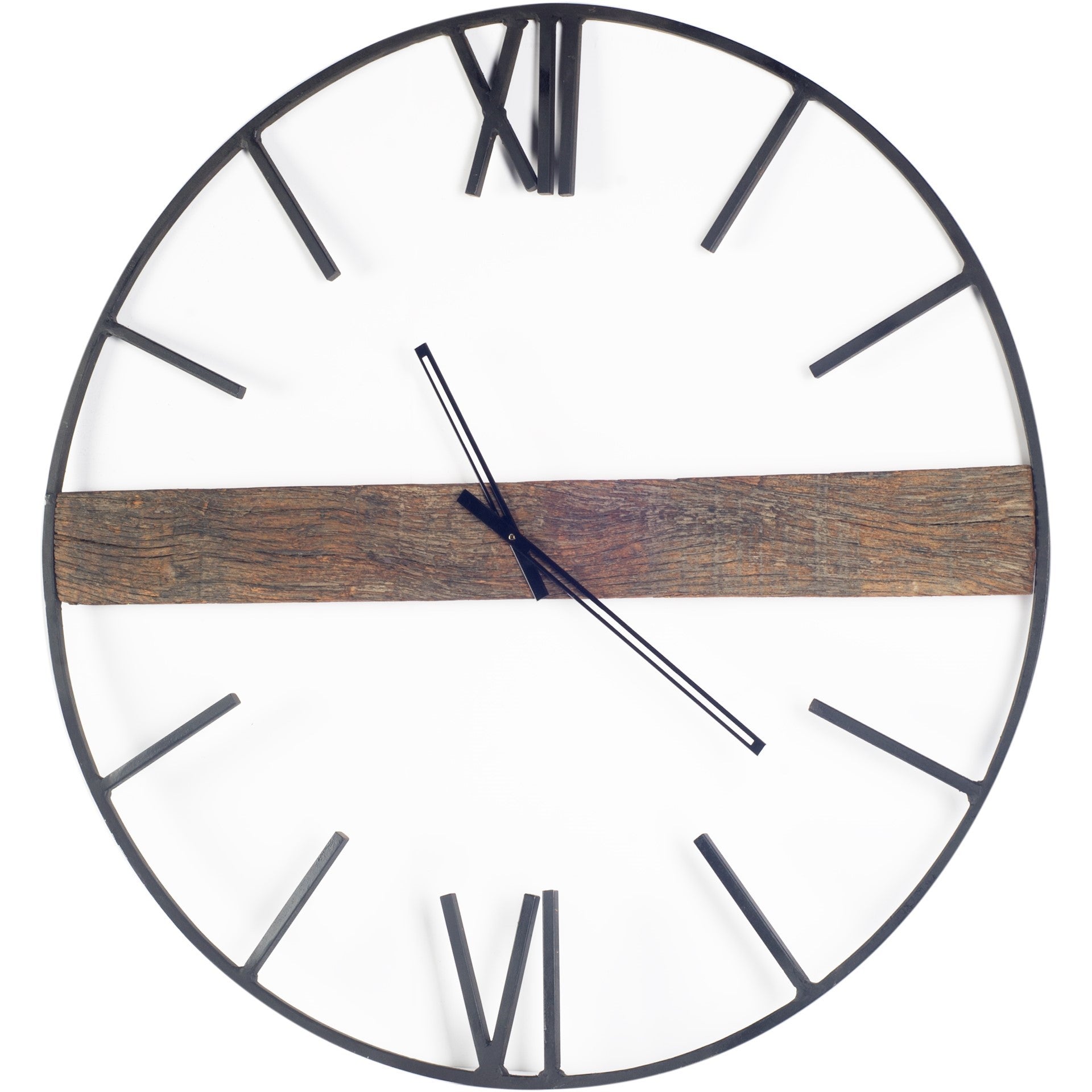 36" Round Oversize Industrial styleWall Clock w  Roman Numerals at 6 and 12 o clock