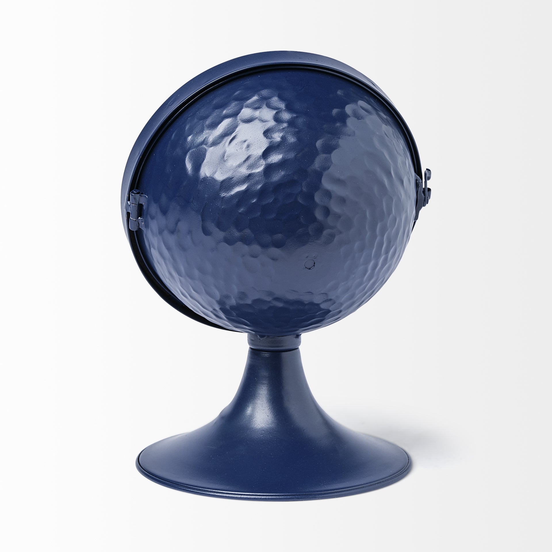 Blue Metal Glass Dome Desk   Table Clock