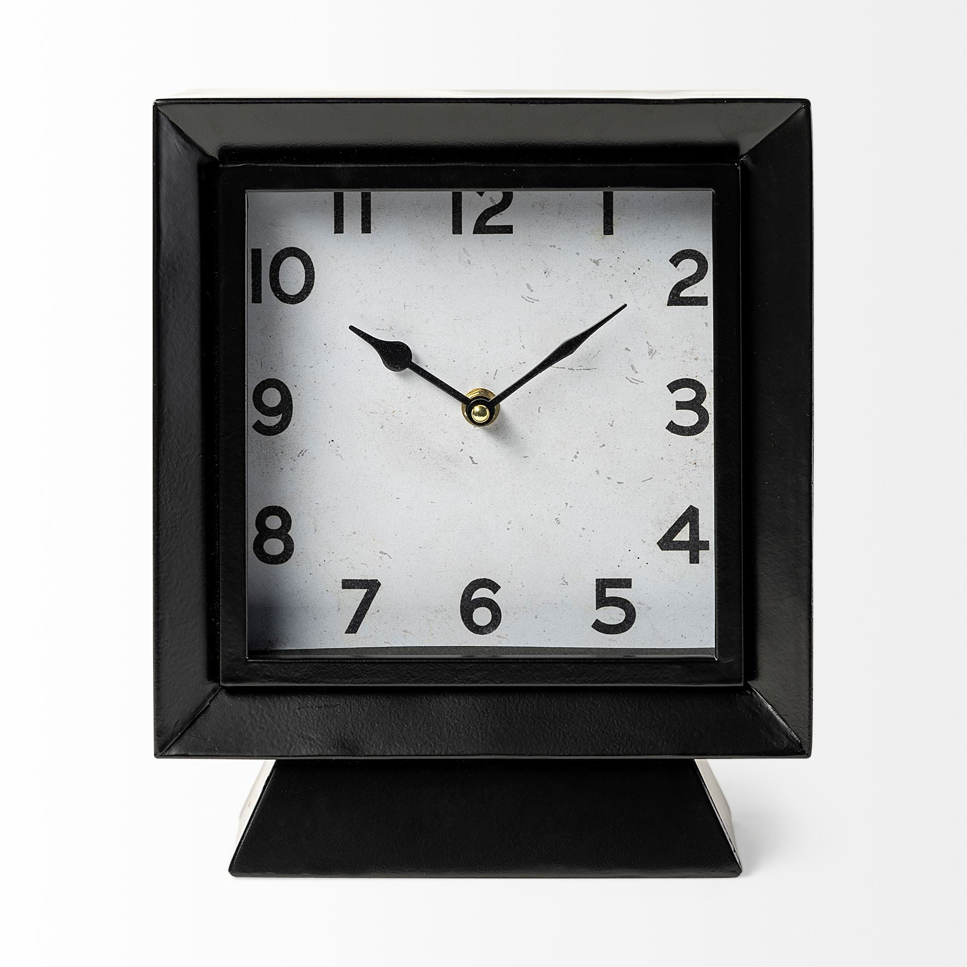 Black Metal Square Desk / Table Clock