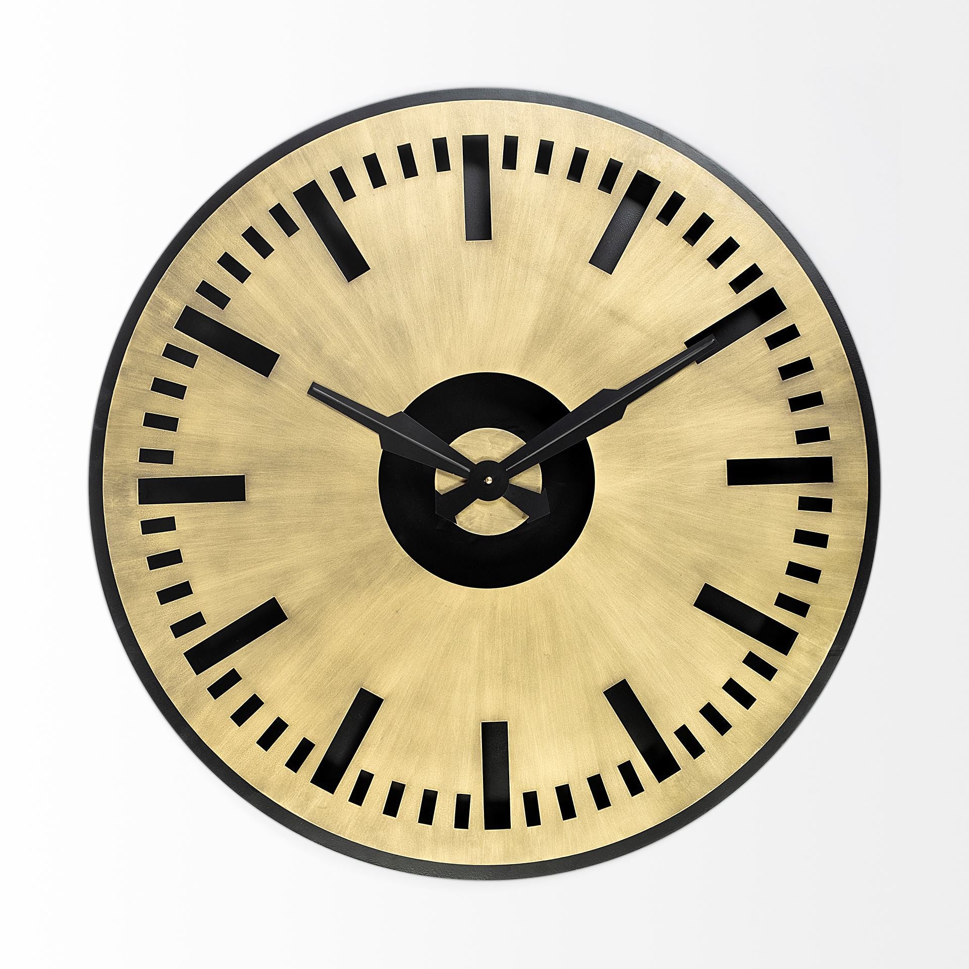 32" Round Oversize Brass Industrial style Wall Clock