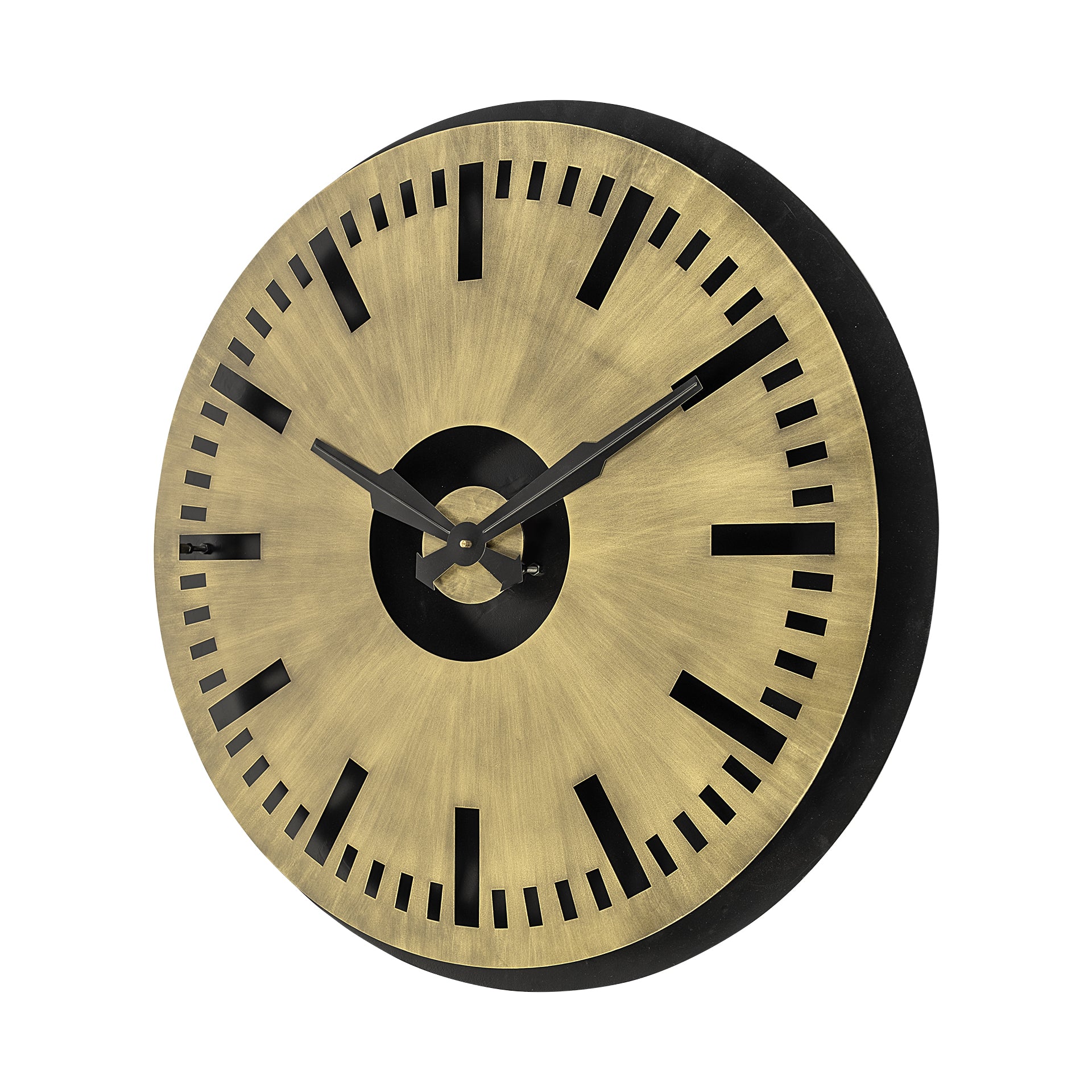 32" Round Oversize Brass Industrial style Wall Clock