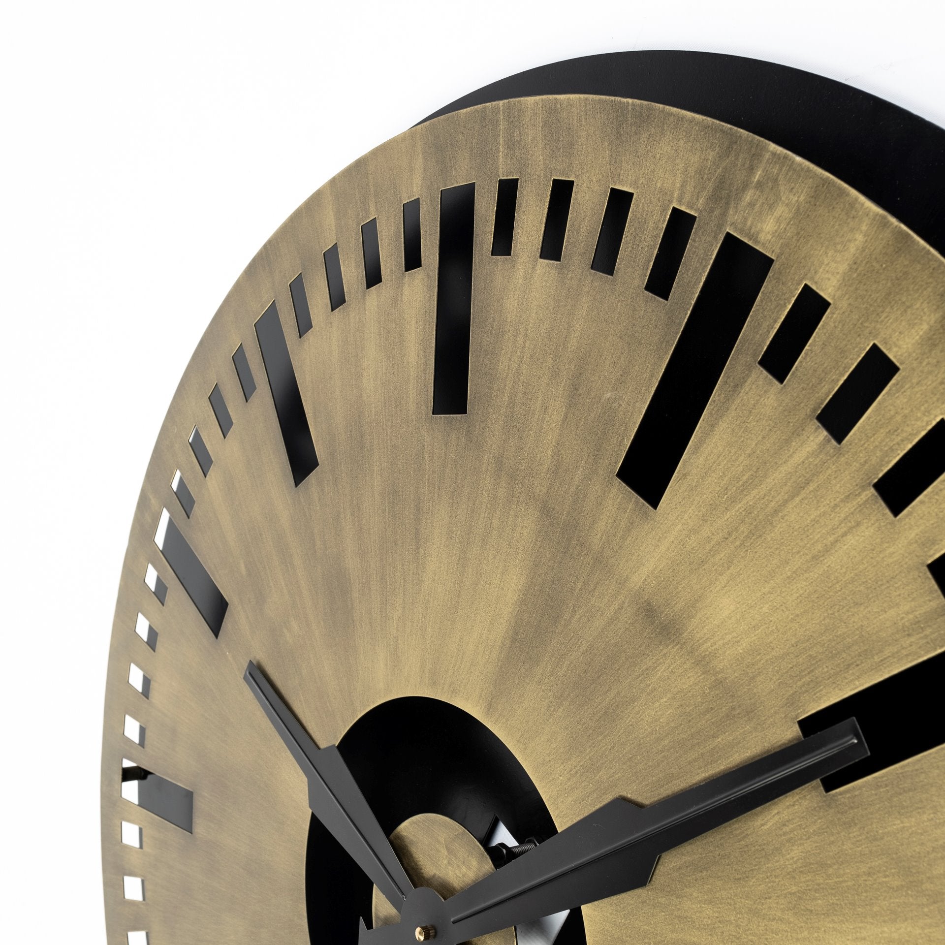 32" Round Oversize Brass Industrial style Wall Clock
