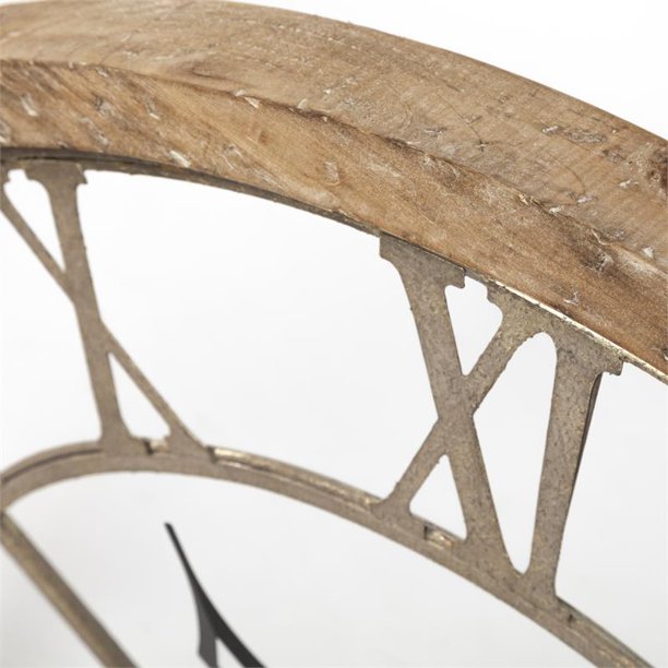 31.5" Round Oversize Brown Farmhouse style  Wall Clock w/  Matte-Black Toned Hands